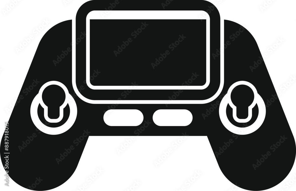 Poster black silhouette of a remote control for controlling a drone, with buttons and joysticks for pilotin