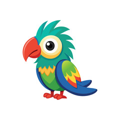 Colorful Parrot isolated on white background. 