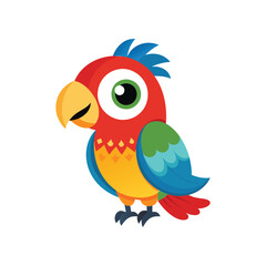 Colorful Parrot isolated on white background. 