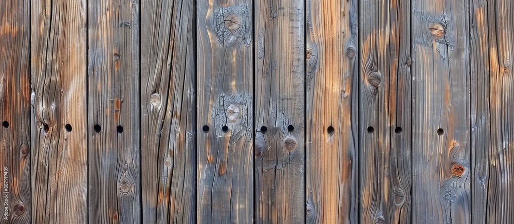 Poster texture of wooden planks with knotholes suitable as a background or wallpaper with copy space image