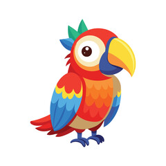 Colorful Parrot isolated on white background. 