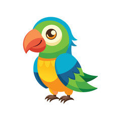 Colorful Parrot isolated on white background. 
