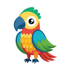 Colorful Parrot isolated on white background. 