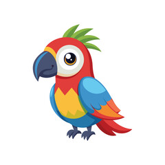 Colorful Parrot isolated on white background. 