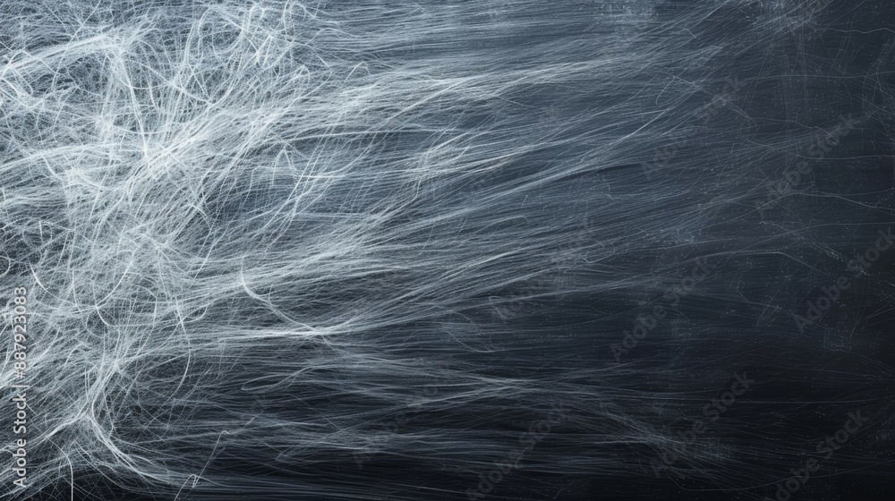 Poster abstract background with intricate white lines on a dark backdrop, highlighting dynamic movement and