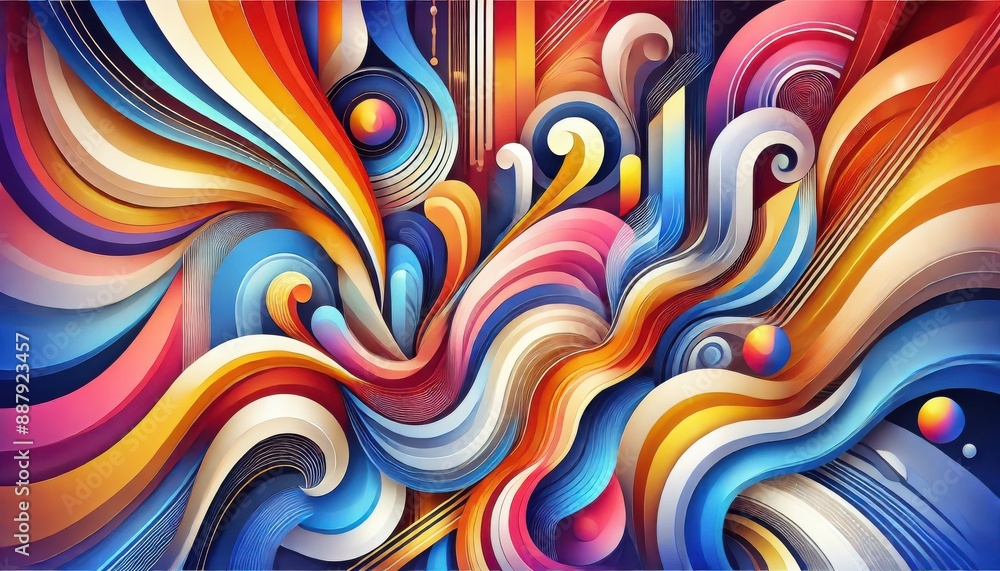 Poster abstract colorful background with waves