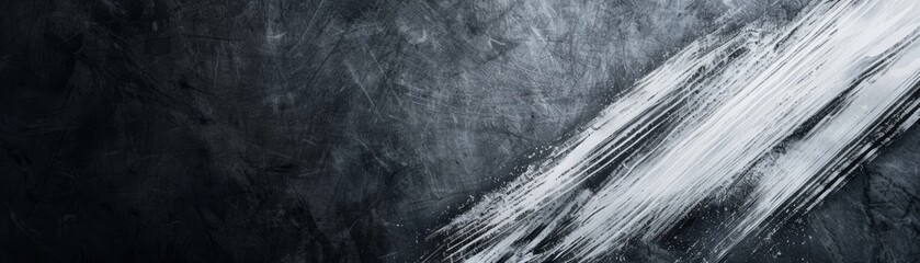 Obraz premium Abstract dark textured background with white brushstroke. Perfect for design projects, presentations, or artistic endeavors.