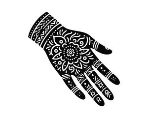 Mehndi henna tattoos on hands