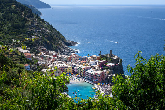 cinque terra hill village on the bay in italy