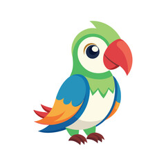 Colorful Parrot isolated on white background. 