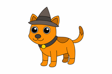 Cartoon dog in hat Vector illustration