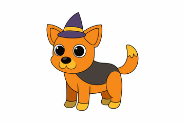 Cartoon dog in hat Vector illustration
