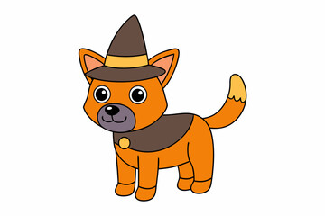 Cartoon dog in hat Vector illustration