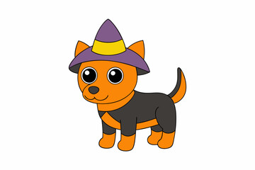 Cartoon dog in hat Vector illustration