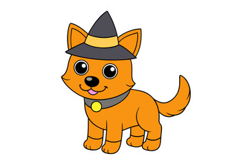 Cartoon dog in hat Vector illustration