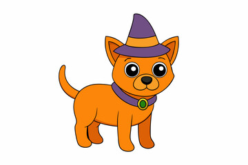 Cartoon dog in hat Vector illustration