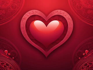 red gradient background with patterns, lines and hearts, Valentine's day,AI generated