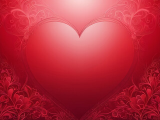 red gradient background with patterns, lines and hearts, Valentine's day,AI generated