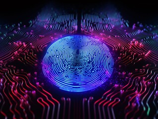 a fingerprint scan on a circuit board