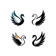 Swan Goose Wing Logo Icon
