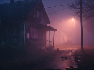a house in the fog
