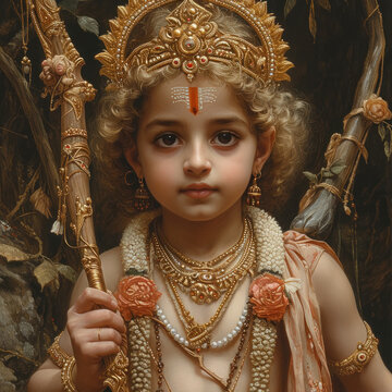 little boy in lord rama costume