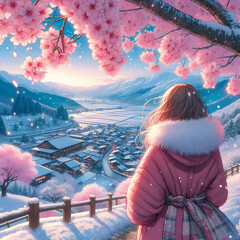 woman in winter park