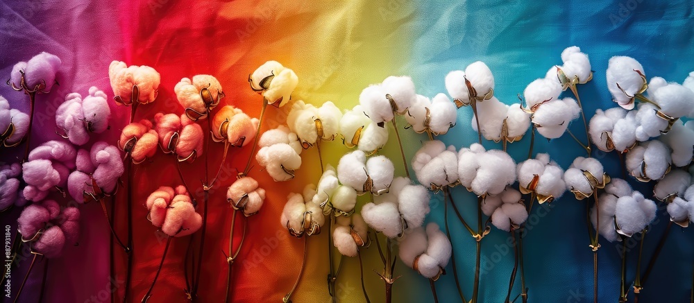 Poster cotton with various colors creating a vibrant copy space image