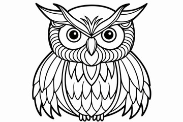 Obraz premium Owl vector line art illustration