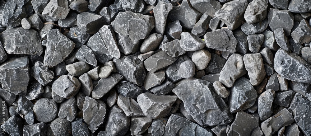Poster fine gray stone gravel with a natural texture makes a great background with space for text or other 