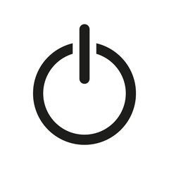 
Illustration showing a black power icon on a white background