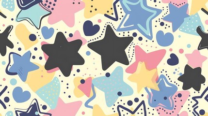 Colorful and Joyful Cartoon Faces Pattern