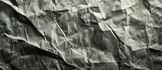 Vintage background with a creased black and white paper texture perfect for adding text over the copy space image