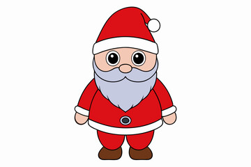 Christmas Santa Claus Vector Illustration  Cartoon Clipart & Line Art Design