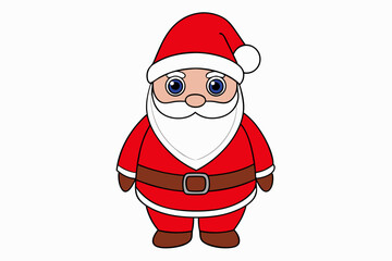 Christmas Santa Claus Vector Illustration  Cartoon Clipart & Line Art Design