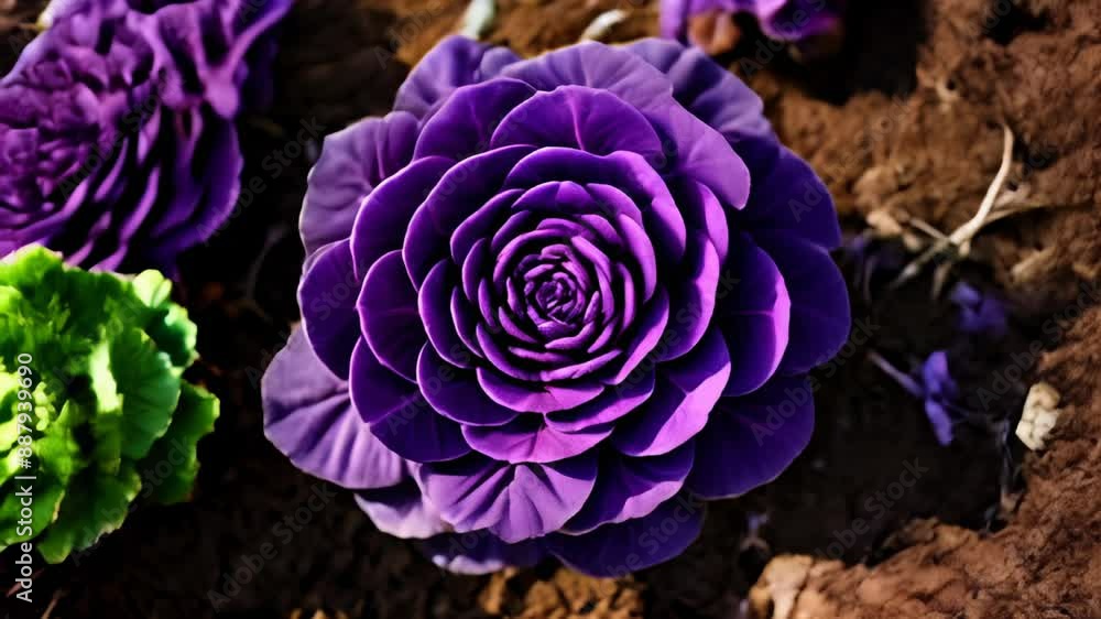 Poster  Vibrant purple flower blooming in the garden