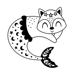 Bkack and white mermaid clipart. Cute mermaid animal clipart in cartoon flat style. Ocean clip art. Nautical Hand drawn vector illustration