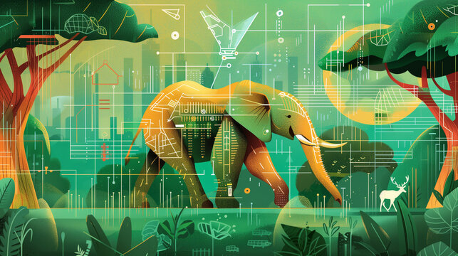 Integration of AI in wildlife conservation efforts for monitoring endangered species and habitat restoration projects. Advanced technology for preserving biodiversity and promoting ecological balance.