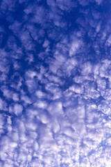 Sky background with clouds. Beauty of white clouds on blue sky with soft sunlight, nature view