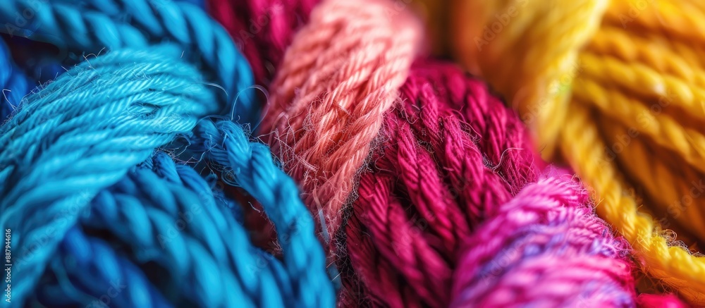 Poster close up of colorful threads with copy space image