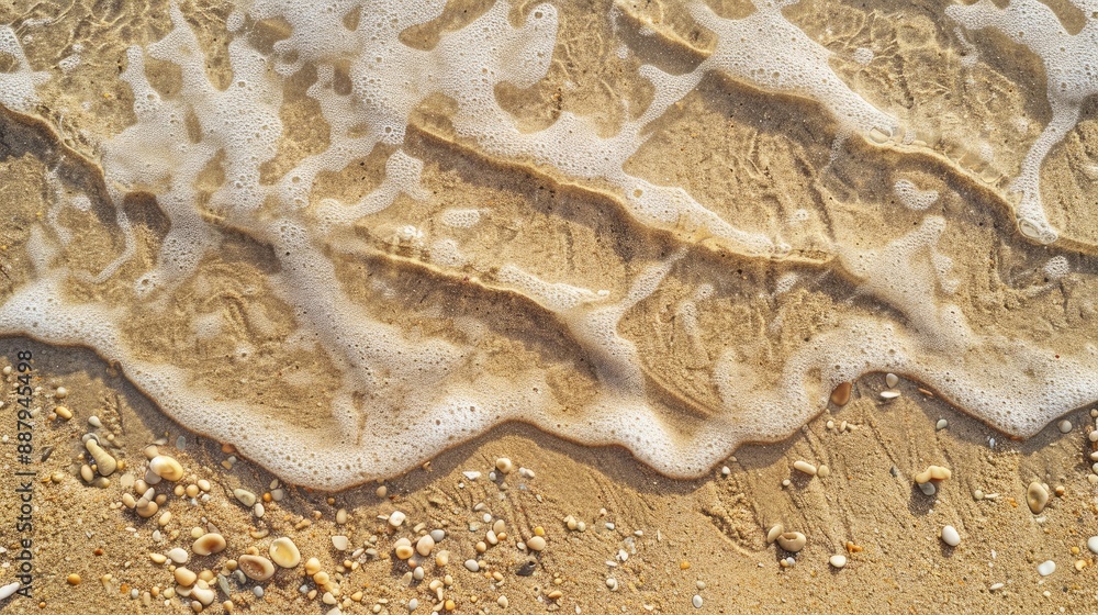 Wall mural detail of seashore sand design during the summertime