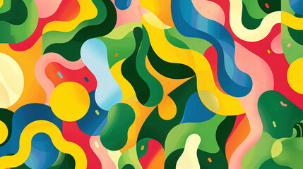Colorful abstract art in Excessivism style with vibrant spring colors