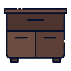Cabinet filled line icon