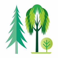 set of poplar trees of life logo vector