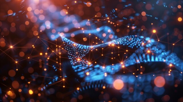 Abstract representation of an AI algorithm identifying potential biomarkers for a specific condition.