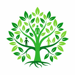 set of poplar trees of life logo vector