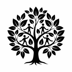 set of poplar trees of life logo vector
