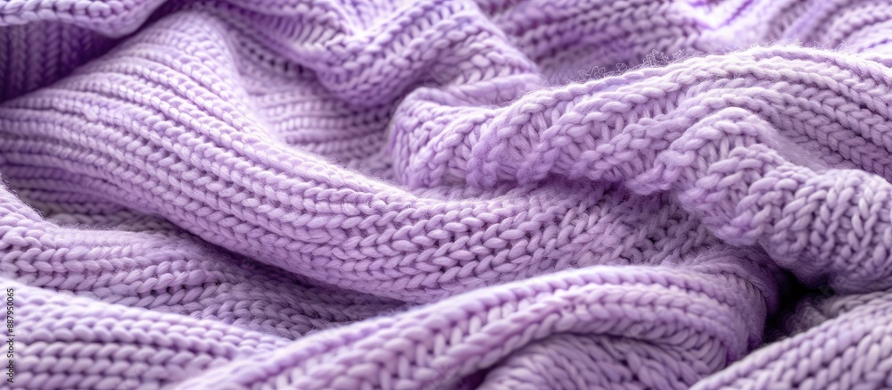 Poster visually captivating copy space image chunky lilac woolen fabric with a textured twill pattern perfe