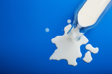 lactose intolerance allergy. milk bottle splatter. avoid dangerous dairy