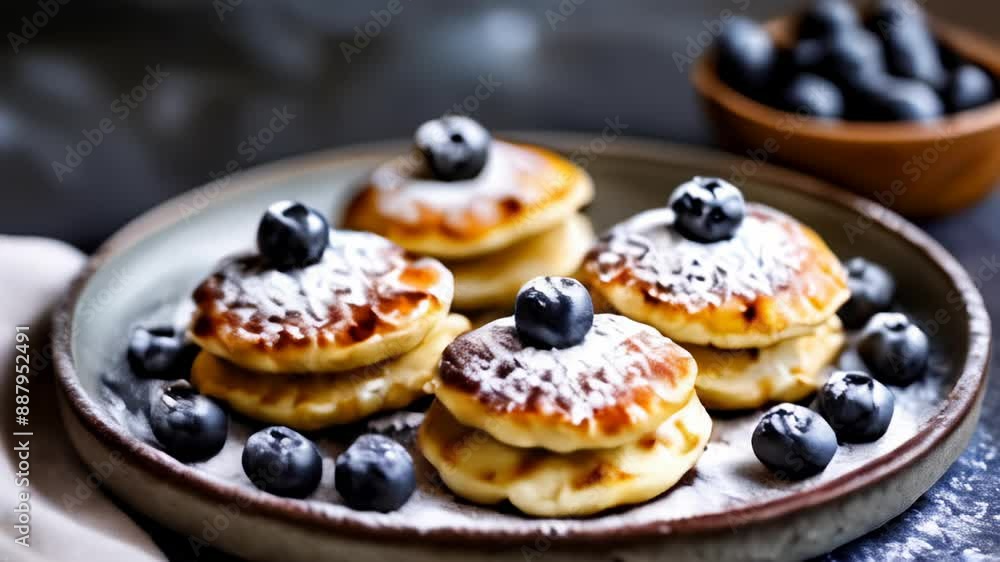 Sticker  Deliciously sweet and savory pastries with blueberry toppings